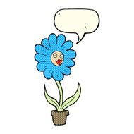 cartoon flower with speech bubble N19