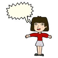 cartoon excited woman with speech bubble N57