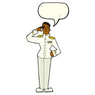 cartoon military man in dress uniform with speech bubble N5