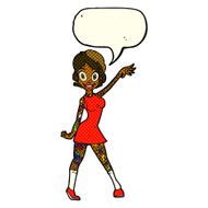 cartoon woman with tattoos speech bubble N5