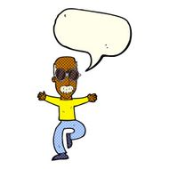 cartoon old man wearing big glasses with speech bubble N6