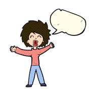 cartoon woman shouting with speech bubble N5