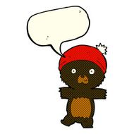 cartoon cute black bear with speech bubble N29