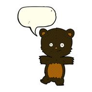 cartoon cute black bear with speech bubble N30
