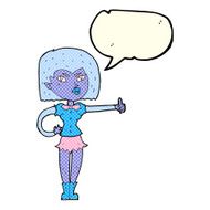 cartoon vampire girl giving thumbs up with speech bubble N5
