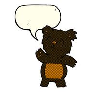 cartoon black bear with speech bubble N28
