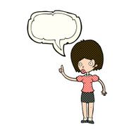 cartoon woman with idea speech bubble N106