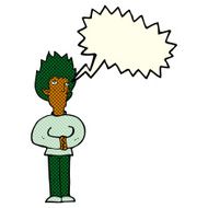 cartoon vampire man with speech bubble N56