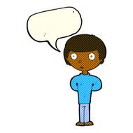 cartoon curious boy with speech bubble N15