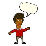 cartoon man sticking out tongue with speech bubble N14