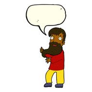cartoon excited bearded man with speech bubble N6