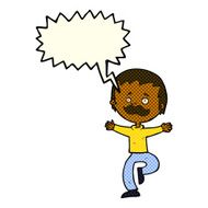 cartoon dancing man with mustache speech bubble N6