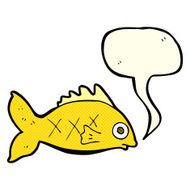 cartoon fish with speech bubble N37