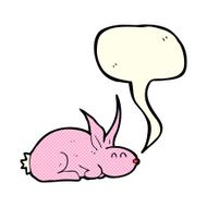 cartoon rabbit with speech bubble N40
