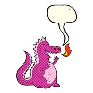 cartoon fire breathing dragon with speech bubble N5