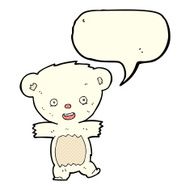 cartoon teddy polar bear cub with speech bubble N5