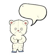 cartoon teddy polar bear cub with speech bubble N6