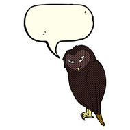 Cartoon owl with speech bubble N31