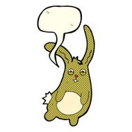 funny cartoon rabbit with speech bubble N6