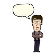 cartoon angry man with speech bubble N36