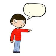 cartoon man pointing with speech bubble N86