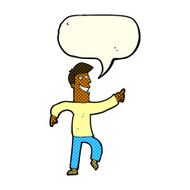 cartoon grinning man with speech bubble N37