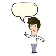 cartoon funny man with idea speech bubble N5