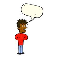 cartoon happy man with speech bubble N191