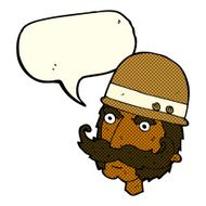 cartoon victorian big game hunter with speech bubble N5