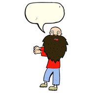 cartoon bearded old man with speech bubble N17