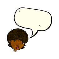 cartoon friendly woman with speech bubble N34