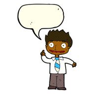 cartoon man with idea speech bubble N47