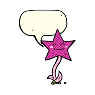 cartoon star flower with speech bubble N6