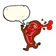 rare steak cartoon character with speech bubble N3