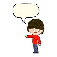 cartoon man pointing with speech bubble N87