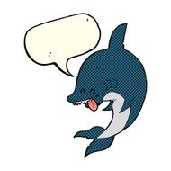 funny cartoon shark with speech bubble N14