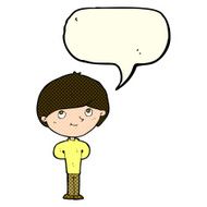 Cartoon happy boy with speech bubble N102