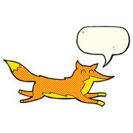 cartoon running fox with speech bubble N3