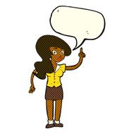 cartoon pretty woman with idea speech bubble N34
