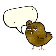 cartoon bird with speech bubble N143