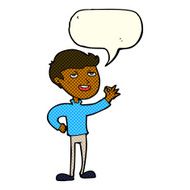 cartoon man making excellent gesture with speech bubble N5