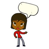 cartoon pointing woman with speech bubble N14