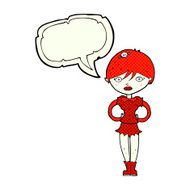 cartoon pretty vampire girl with speech bubble N13