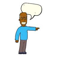 cartoon old man gesturing Get Out! with speech bubble N5