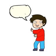 cartoon excited boy with speech bubble N65