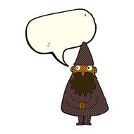 cartoon wizard with speech bubble N10