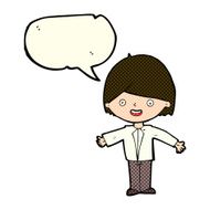 cartoon happy man with speech bubble N197