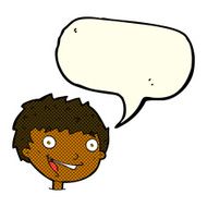 cartoon laughing boy with speech bubble N5