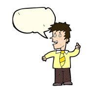 cartoon man with idea speech bubble N49