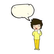 cartoon friendly man with speech bubble N8